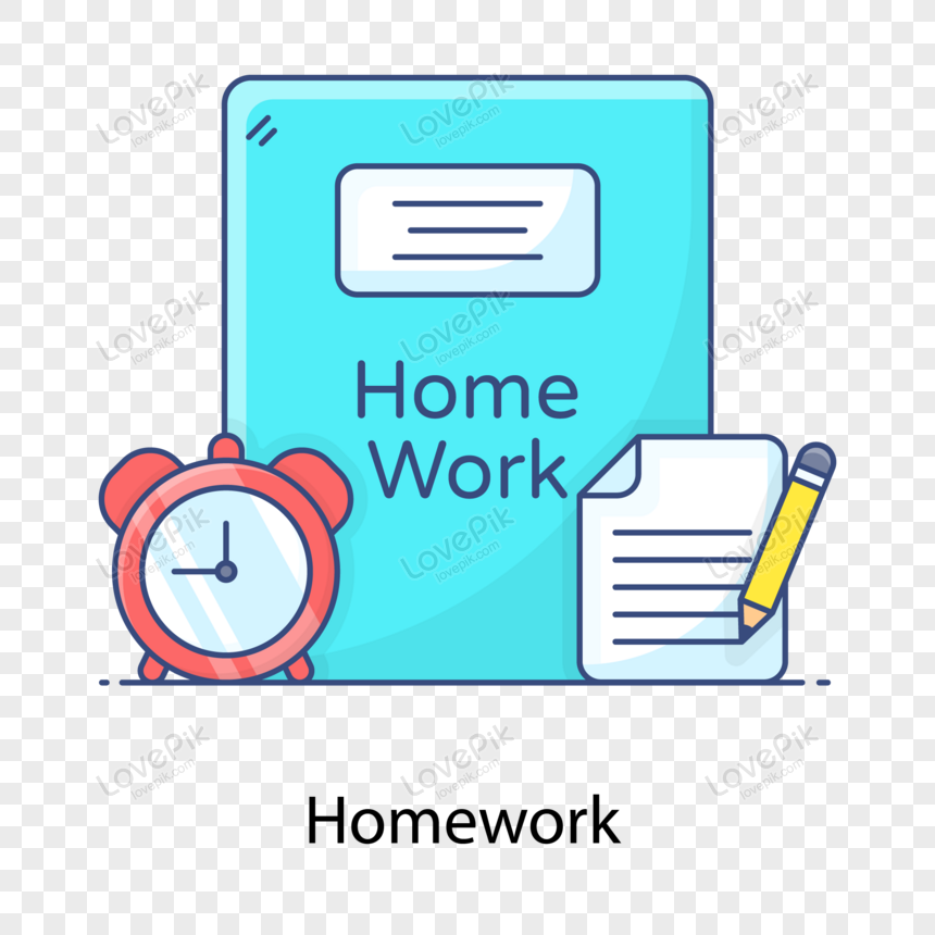 An icon design of homework in flat outline vector , homework icon, and homework, icon png white transparent