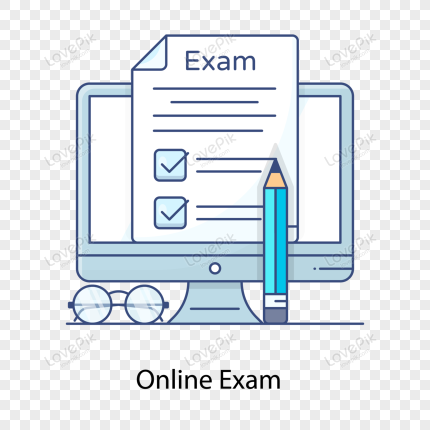 Online exam icon in trendy flat outline , icon, outline icons, monitor png hd transparent image