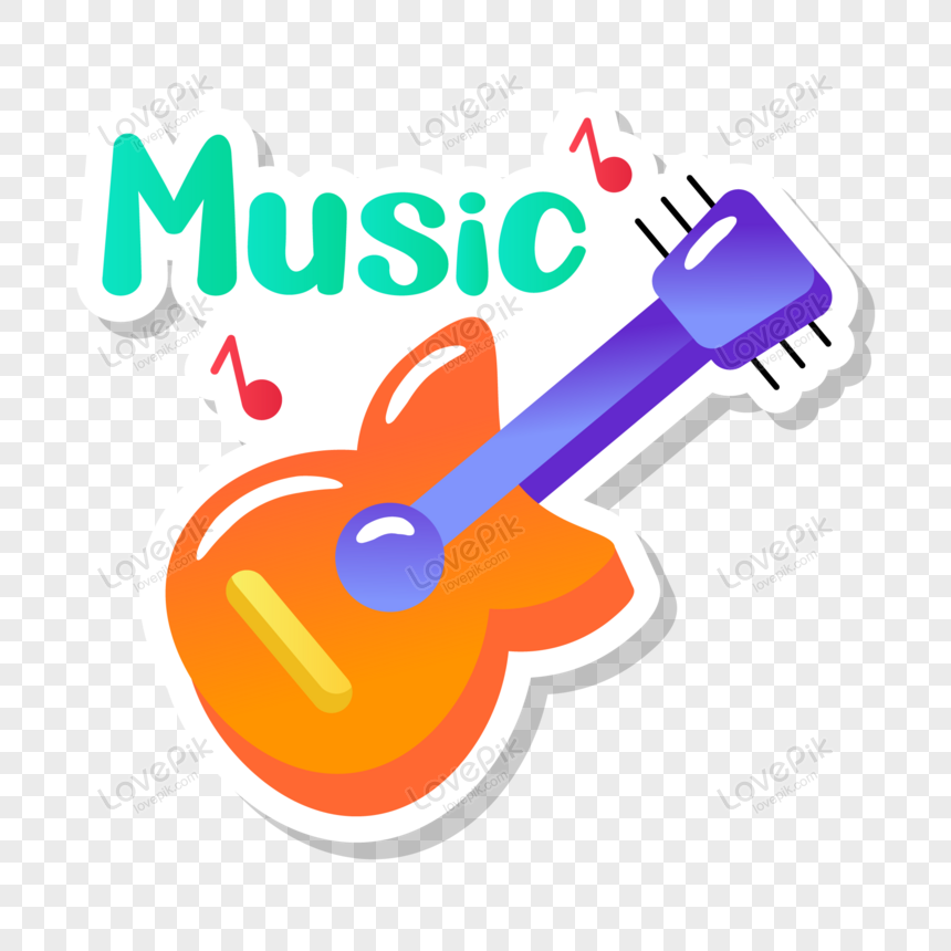 A Guitar Music Sticker In Trendy PNG Hd Transparent Image And Clipart Image  For Free Download - Lovepik | 450095554