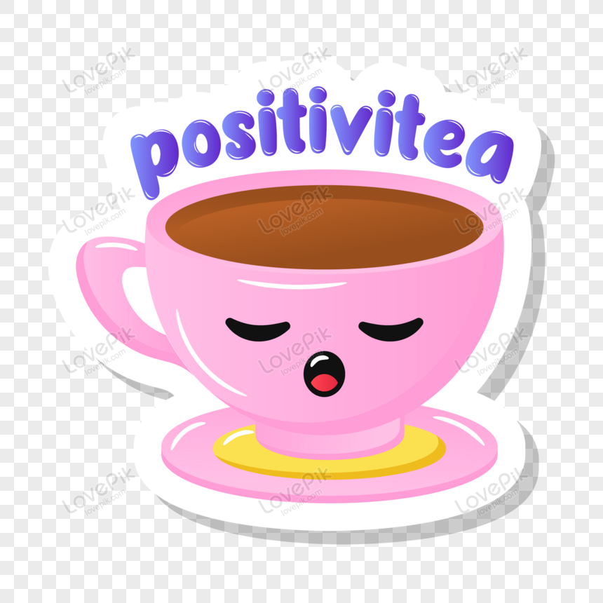 A Flat Teacup Vector Printable Sticker PNG Free Download And ...