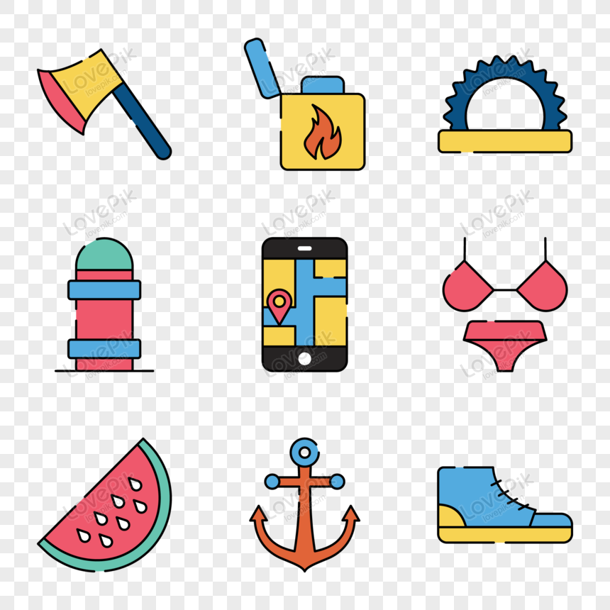 Pack of Travelling and Tour Flat Icons, icon, statistics, online data png transparent image