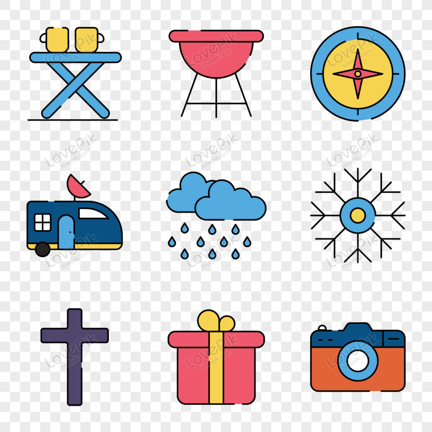 Pack of Tour and Journey Flat Icons, ppc, icon, cv png image