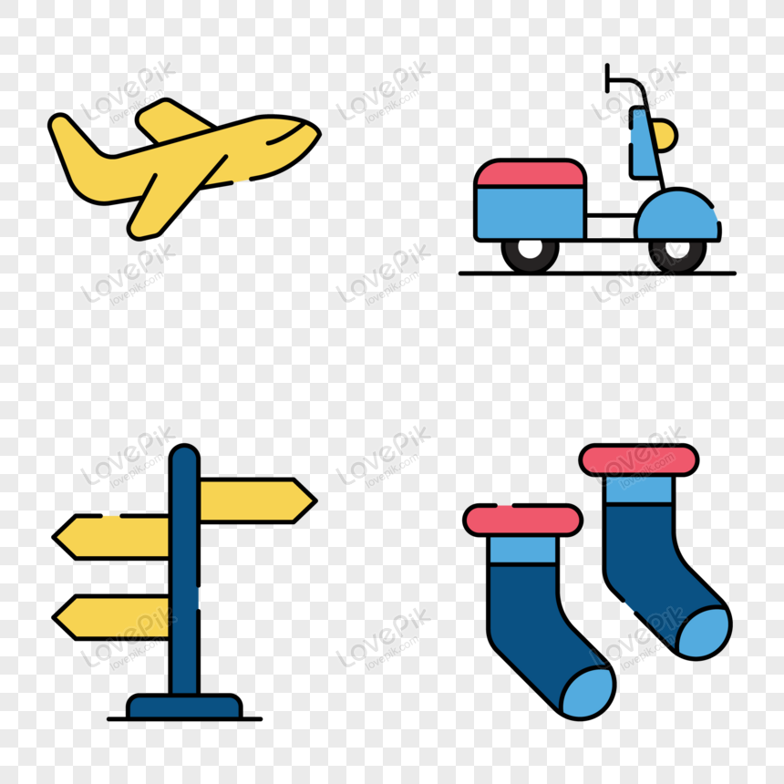 Pack of Journey Flat Icons, scooters, icon, certificate png image free download