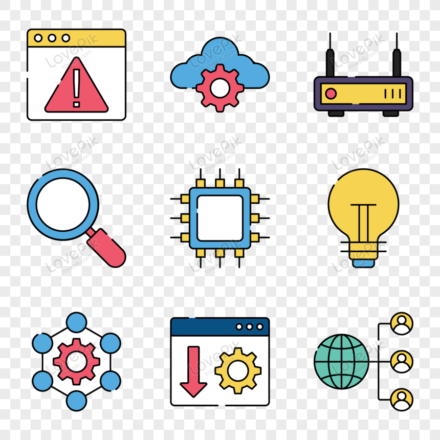 Pack Of Network And Setting Flat Icons PNG Image Free Download And ...