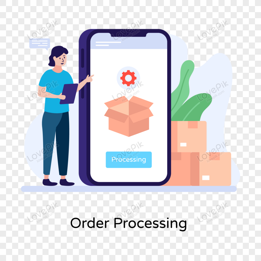 Processing your order. Логист вектор.