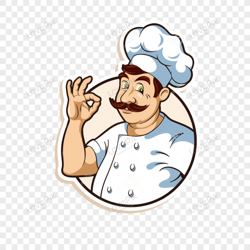 chef cook sticker logo clipart, chef hat, logo, chef png image