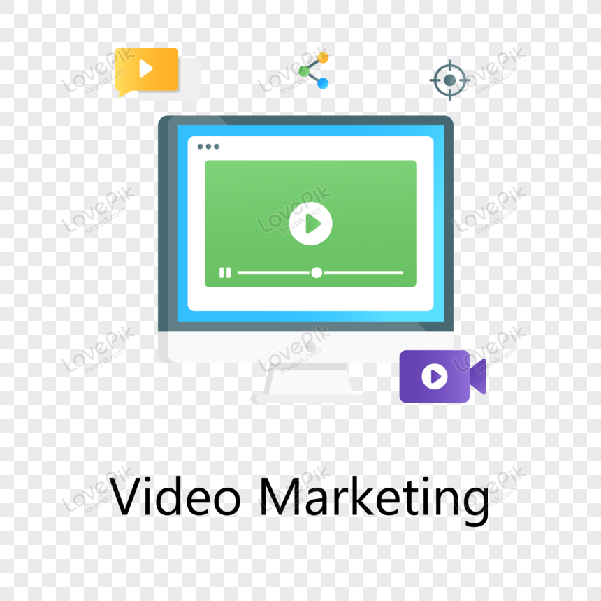 A Flat Gradient Vector Of Video Marketing PNG Transparent Image And ...