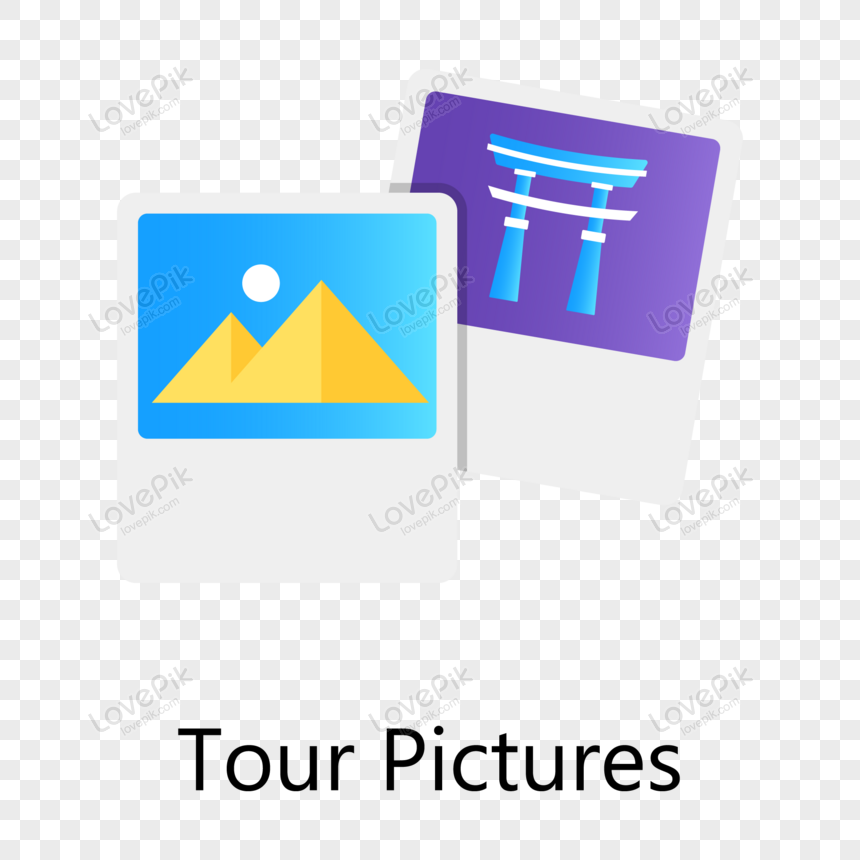 Tour pictures in flat gradient concept icon showing , icon, gradient, photographers png picture