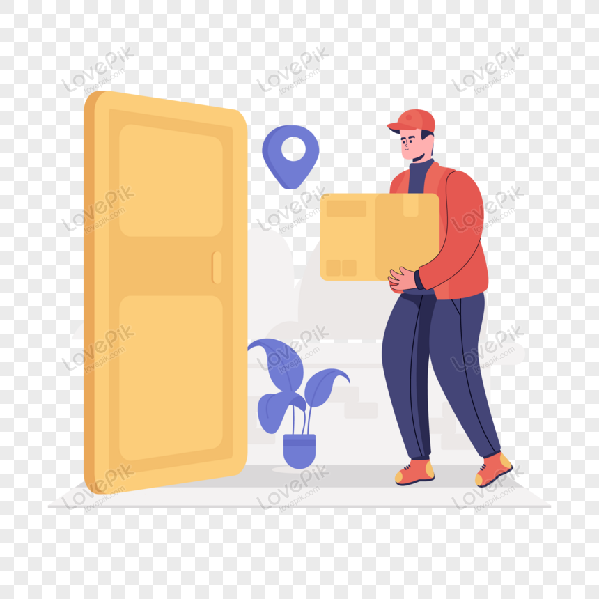 Home Delivery Flat Vector Shipping Services, Doorstep Delivery, Door ...