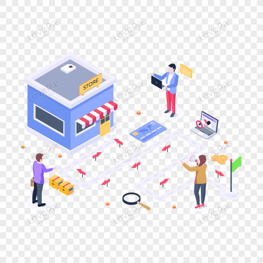 Trendy isometric vector of customer journey, ladies, person, isometric png transparent background