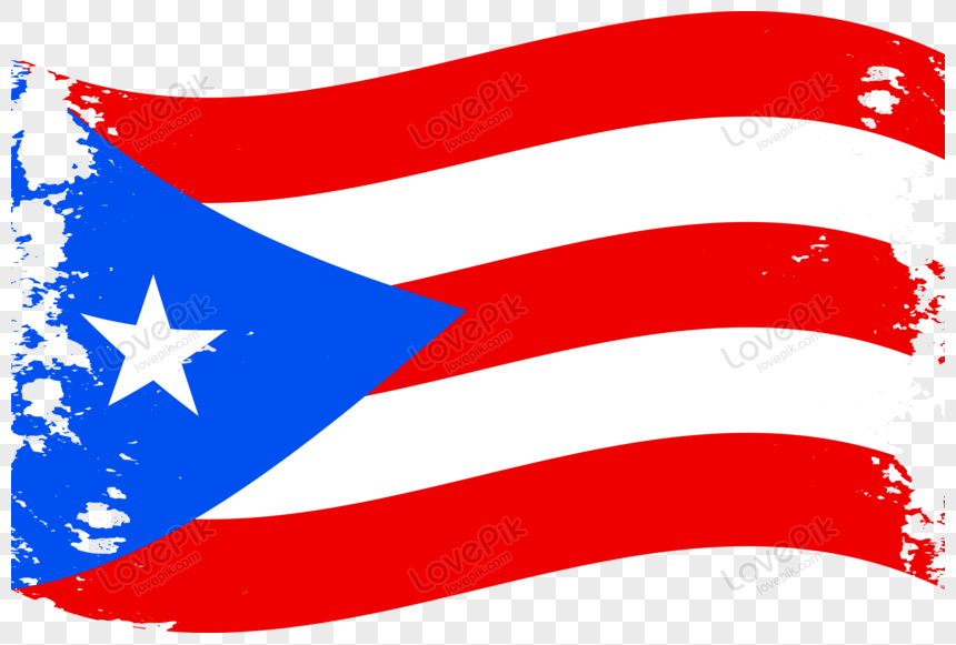 Puerto Rico flag 2 colored line icon. Simple colored element