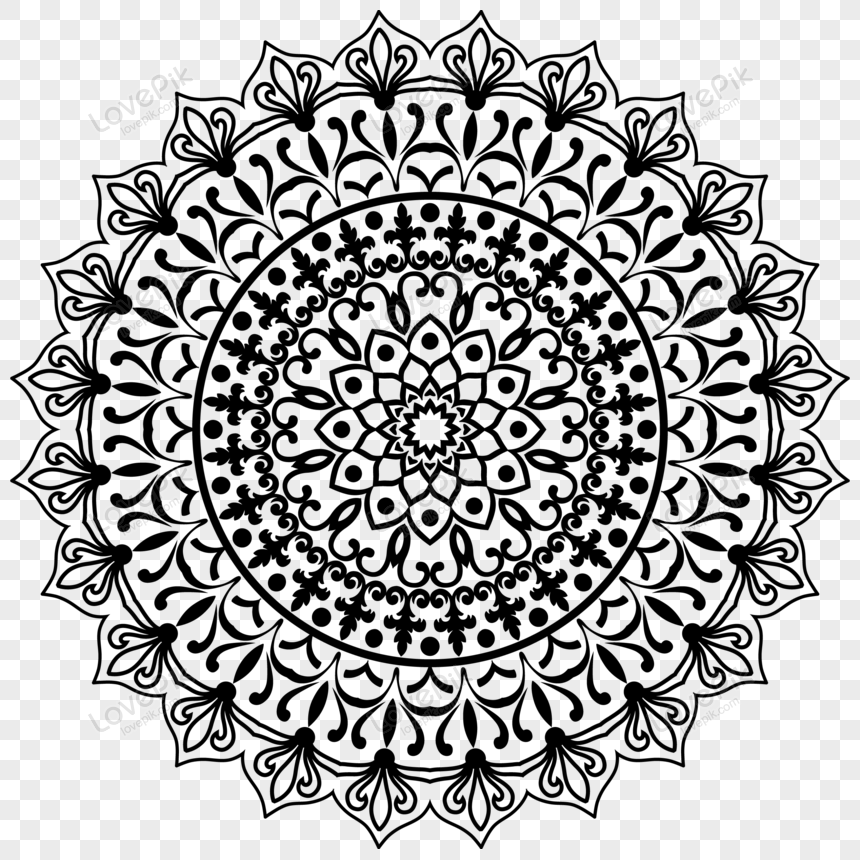 Black Mandala Circular Pattern Design PNG Hd Transparent Image And ...