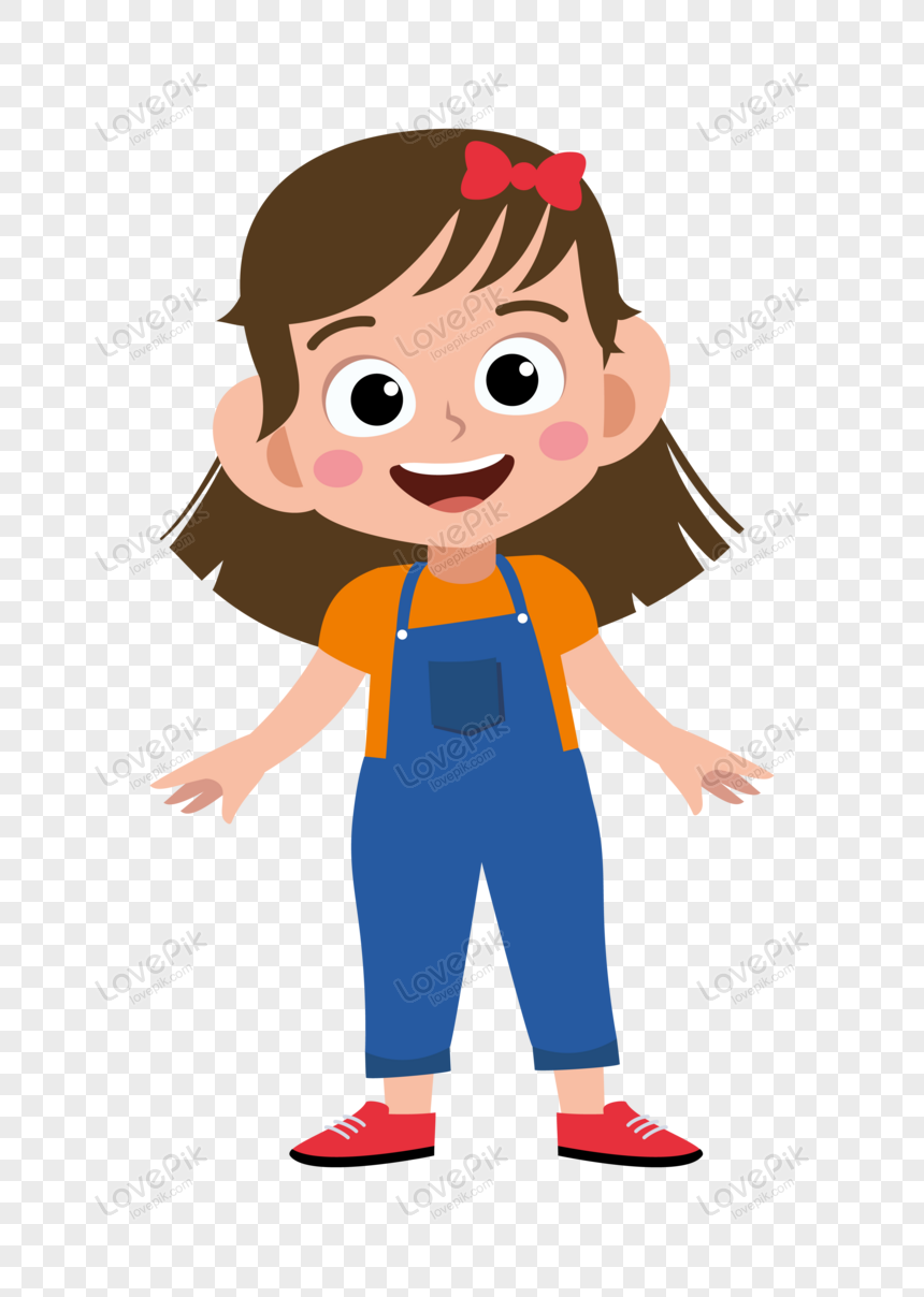 excited little girl clipart