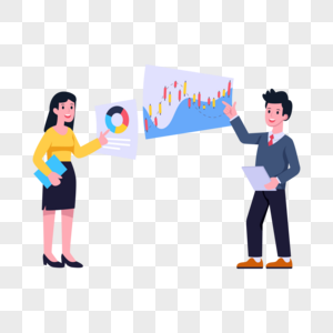 Easy to use flat illustration of stock market png transparent image