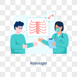 Easy to use flat illustration of radiologist png hd transparent image