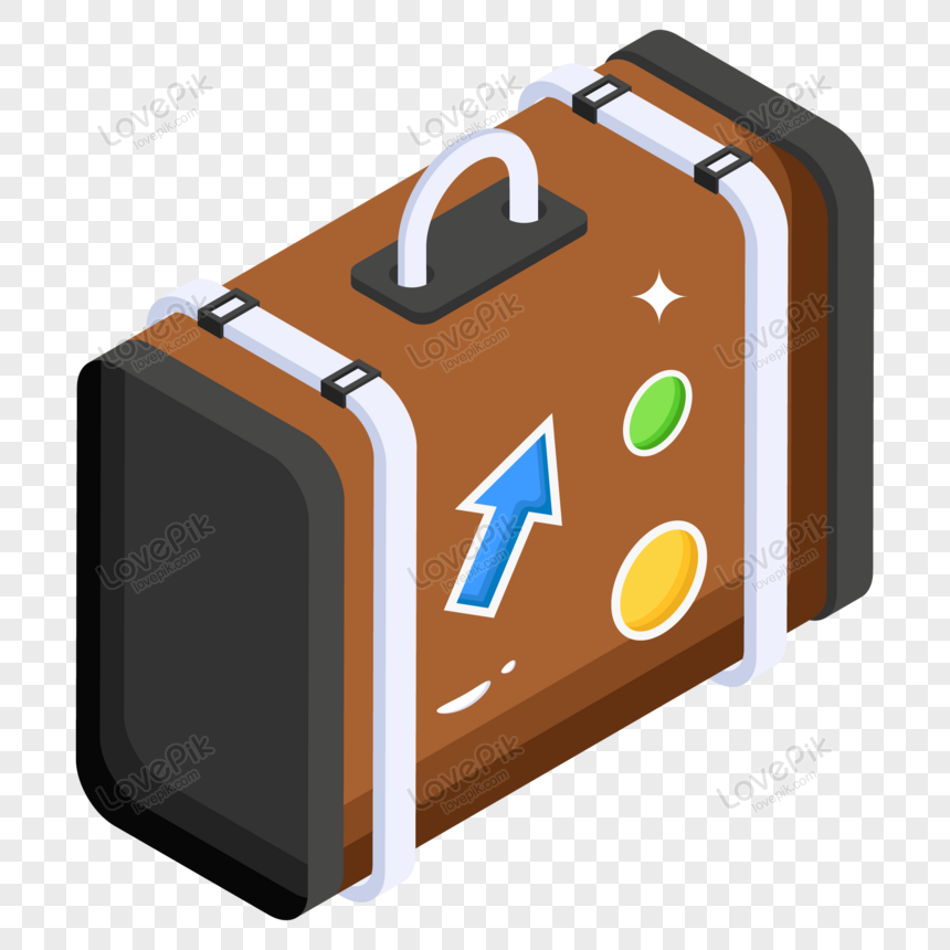 Travelling bag an isometric icon of suitcase, baggage, isometric icons, icon png free download