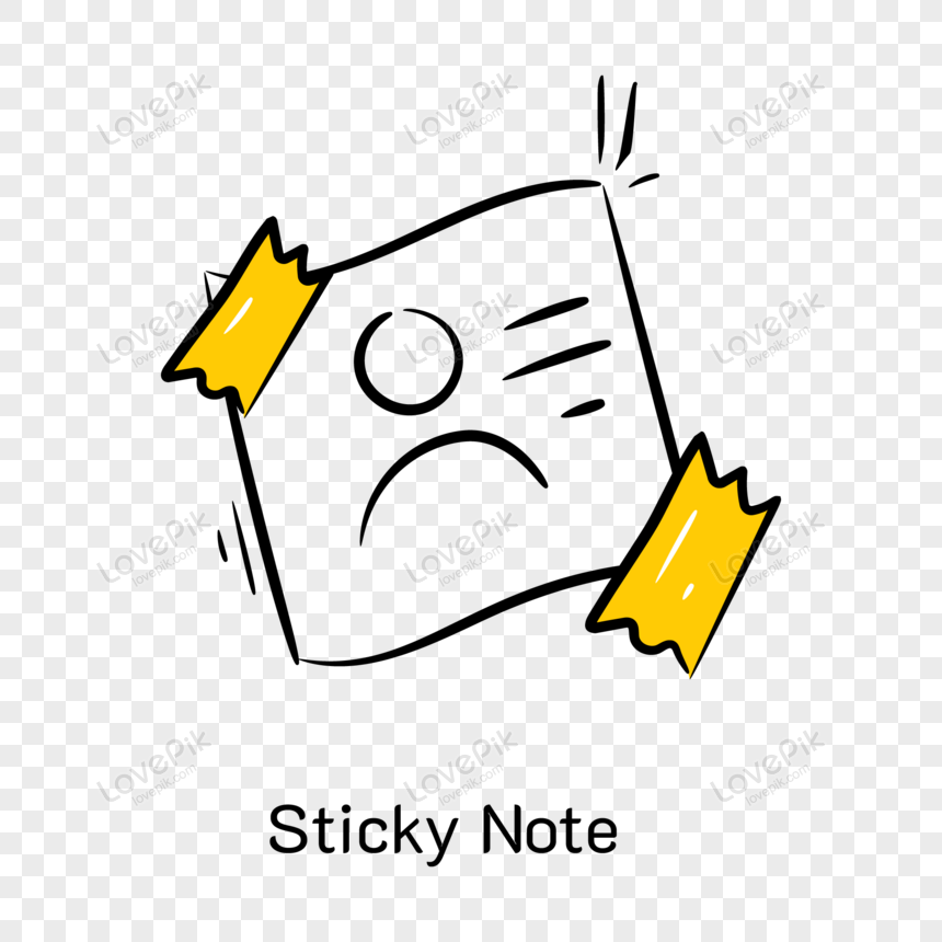 An Editable Hand Drawn Icon Of Sticky Note, Sticky Hands, Edit Icon ...