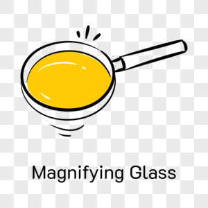 Easy to use hand drawn icon of magnifying glass png transparent background