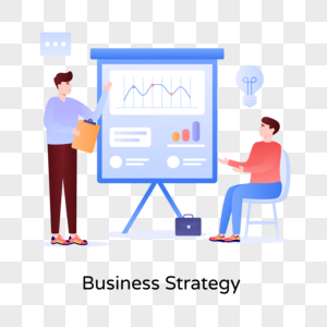 Easy to use flat illustration of business strategy png free download