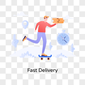 Easy to use flat illustration of free delivery png hd transparent image