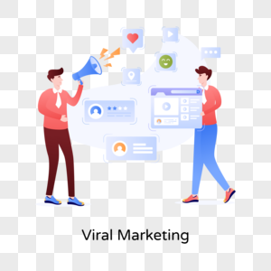 Flat illustration of viral marketing is easy to use and handy png white transparent