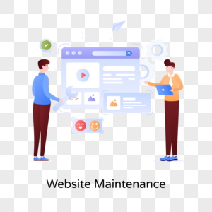 Easy to use flat illustration of website management png image free download