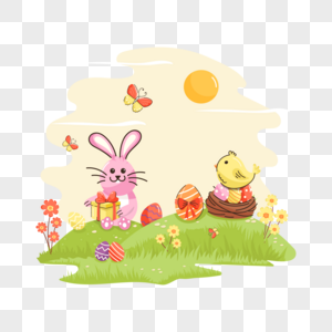 Easy to use flat illustration of easter gifts png image free download