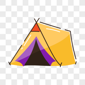 Easy to use flat doodle icon of tent free png