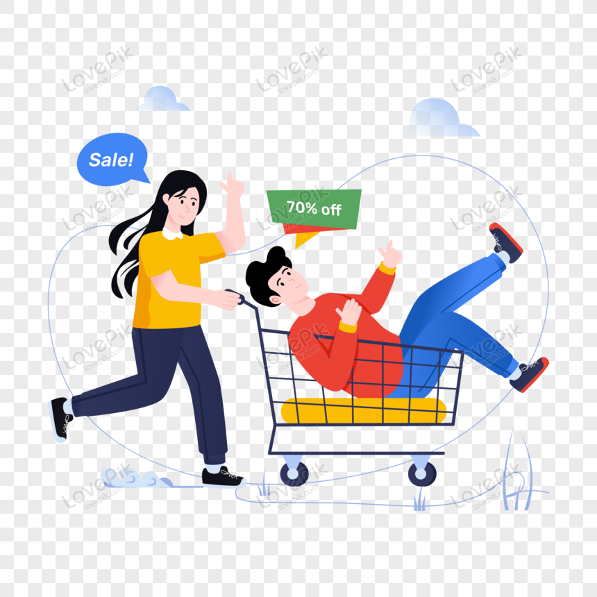 Flat Illustration Of Shopping PNG Hd Transparent Image And Clipart ...