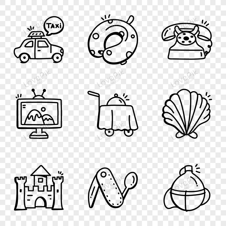 Collection of Voyage Hand Drawn Icons, icon, scallop, voyage png free download