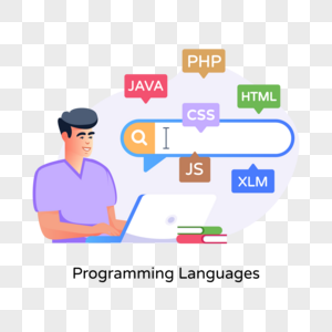 Easy to use flat illustration of programming languages png free download