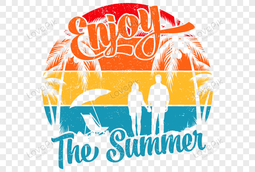 Enjoy The Summer Couple T Shirt Pattern PNG Image Free Download And ...