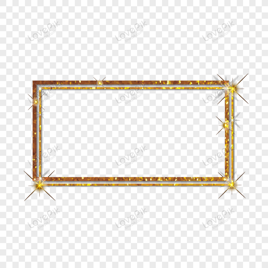 Landscape Golden Frame And Border Golden With Transparent, Shine ...