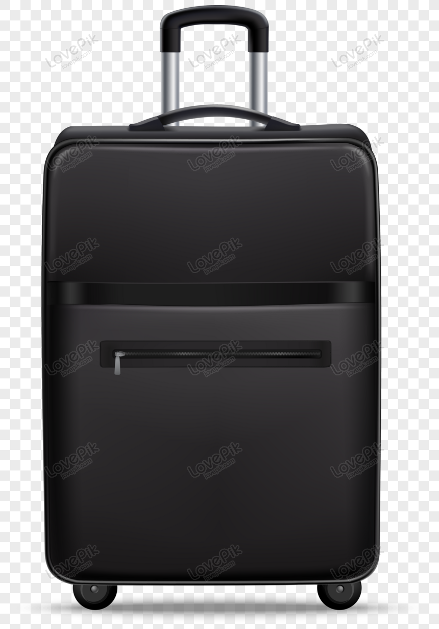 Black Travel Suitcase Illustration, single, outfit, security free png
