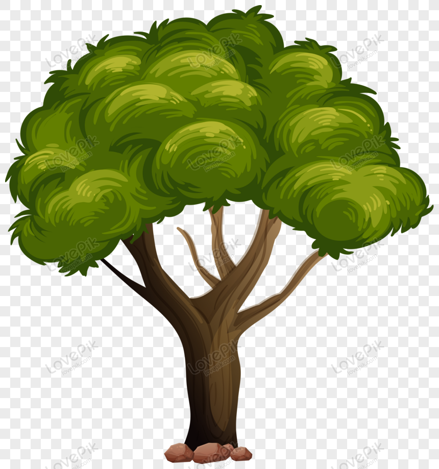 Big Tree Vector Illustration, Tree, Shapes, Spring Png Free Download 