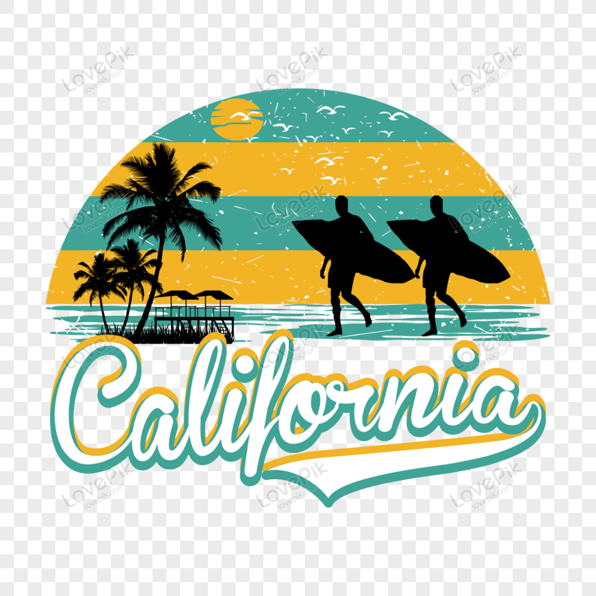 California Typography Awesome Colorful T Shirt Pattern, Paradise ...