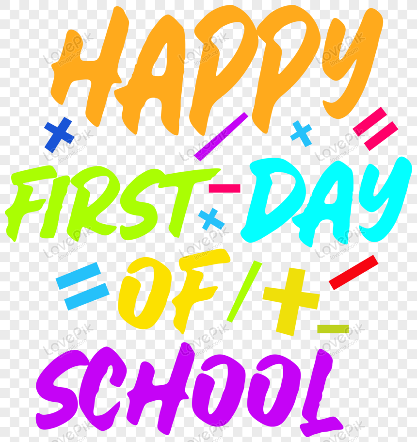 Happy First Day Of School Vector Typography Pattern, Book, Concept ...