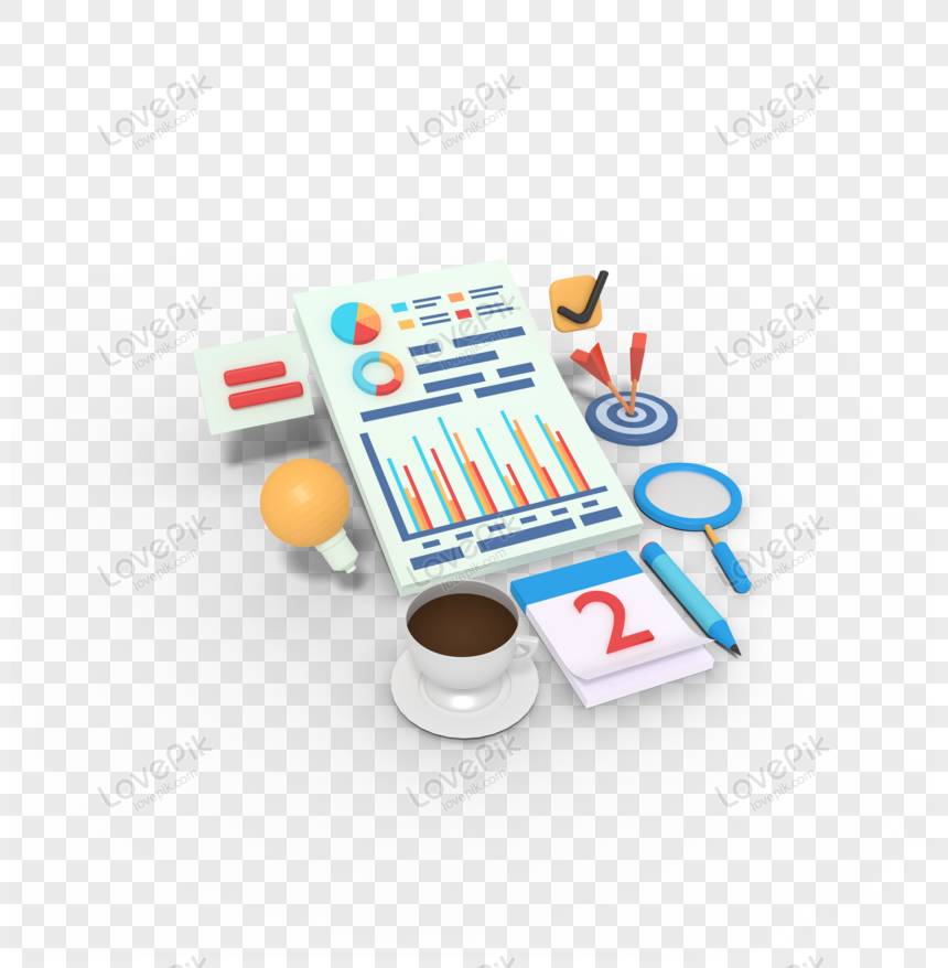 3d Illustration Of Data Analysis PNG Hd Transparent Image And Clipart ...