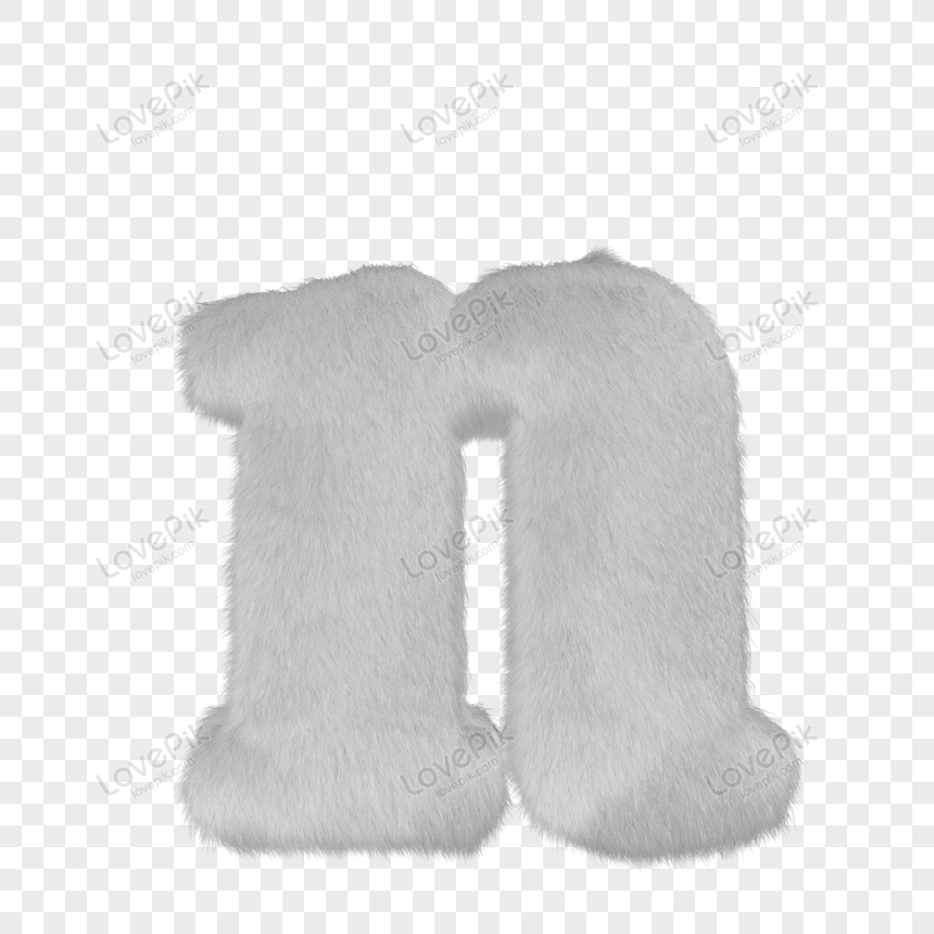 3d Symbol Made Of White Fur Letter N PNG Transparent And Clipart Image