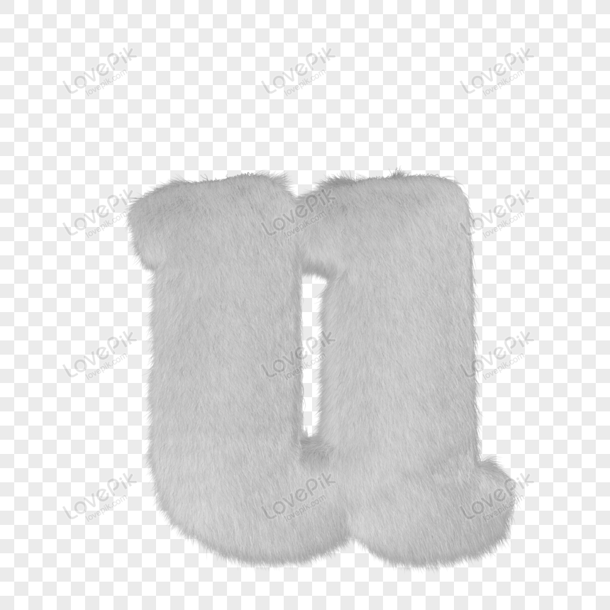 3d Symbol Made Of White Fur Letter U PNG Free Download And Clipart ...