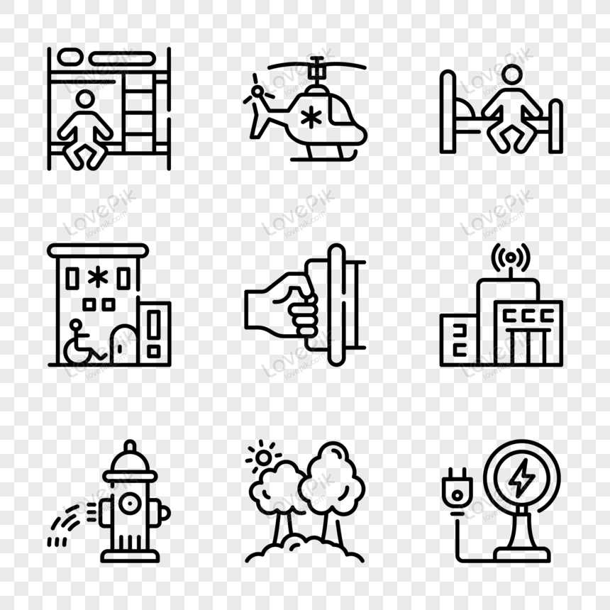 Line Icons Of Medical And Technology Free PNG And Clipart Image For ...