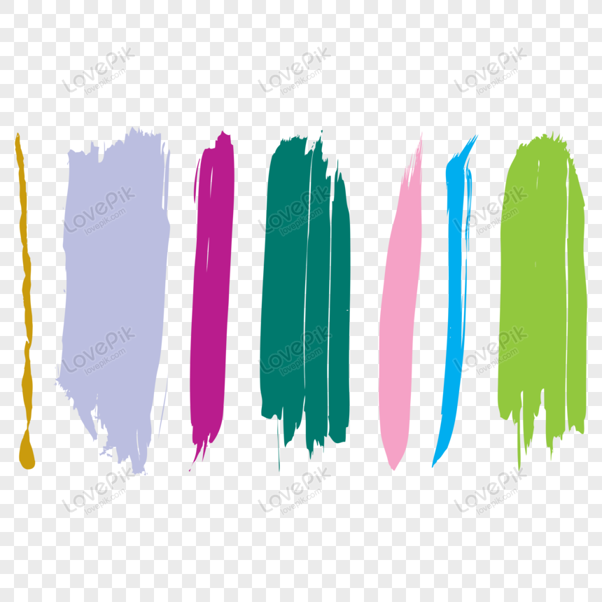 Colorful Paint Brush Strokes Set Vector Download