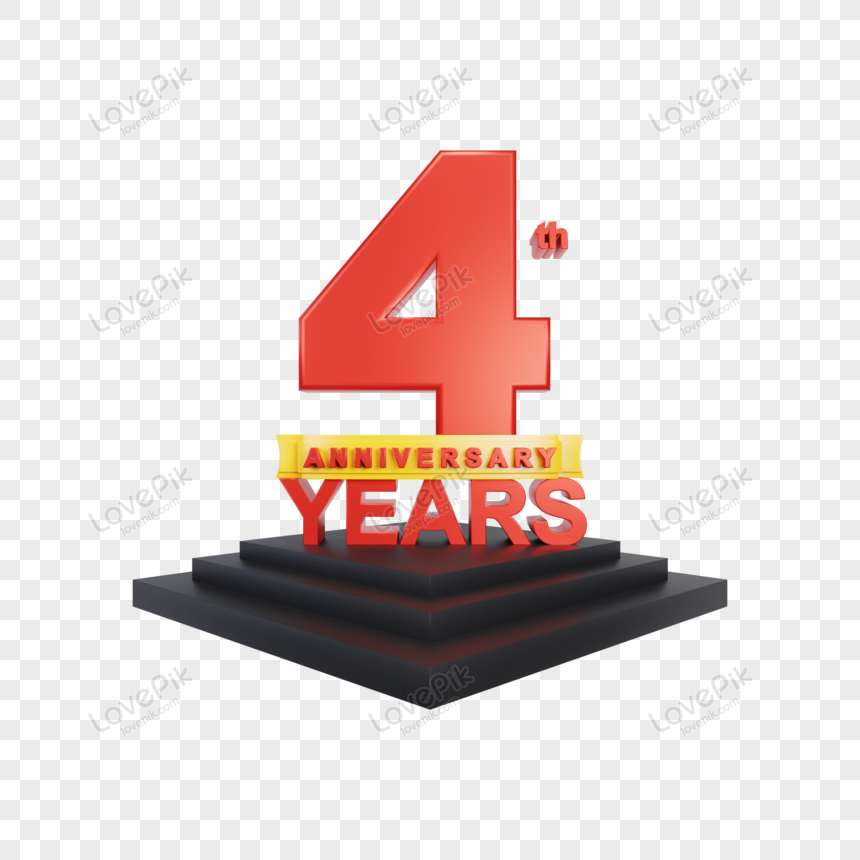 Congratulation Four Year Anniversary 3d Rendering, Special Promo ...