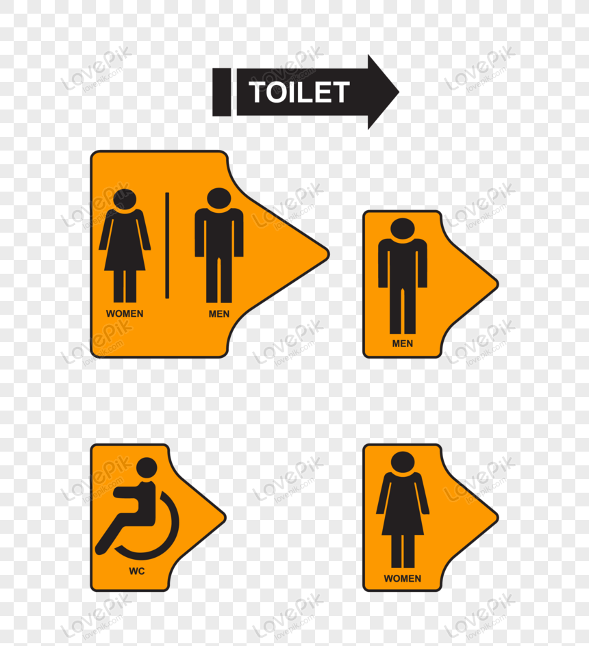 Men Toilet Blue Right Arrow Sign – New Signs