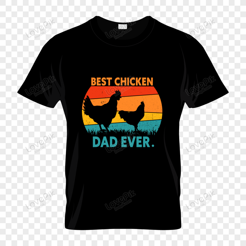 Chicken dad. Охотничьи футболки с животными.