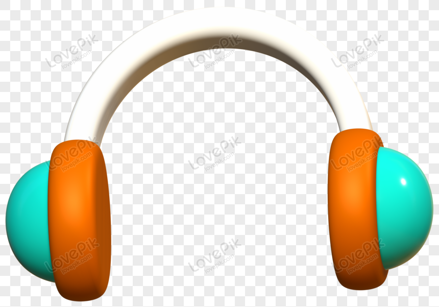 Écouteurs De Musique Icône 3d Casque Audio Jaune Et Bleu