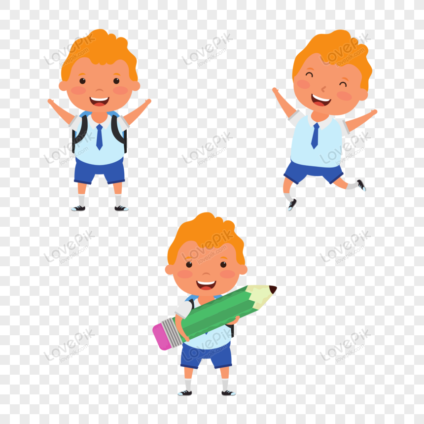 Cute Little Kid Activity Character Set, Stand, Comic, Book PNG Picture ...