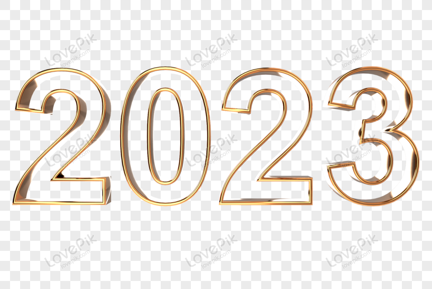 New Year 2023 Icon On Transparent Background, Transparent Background 