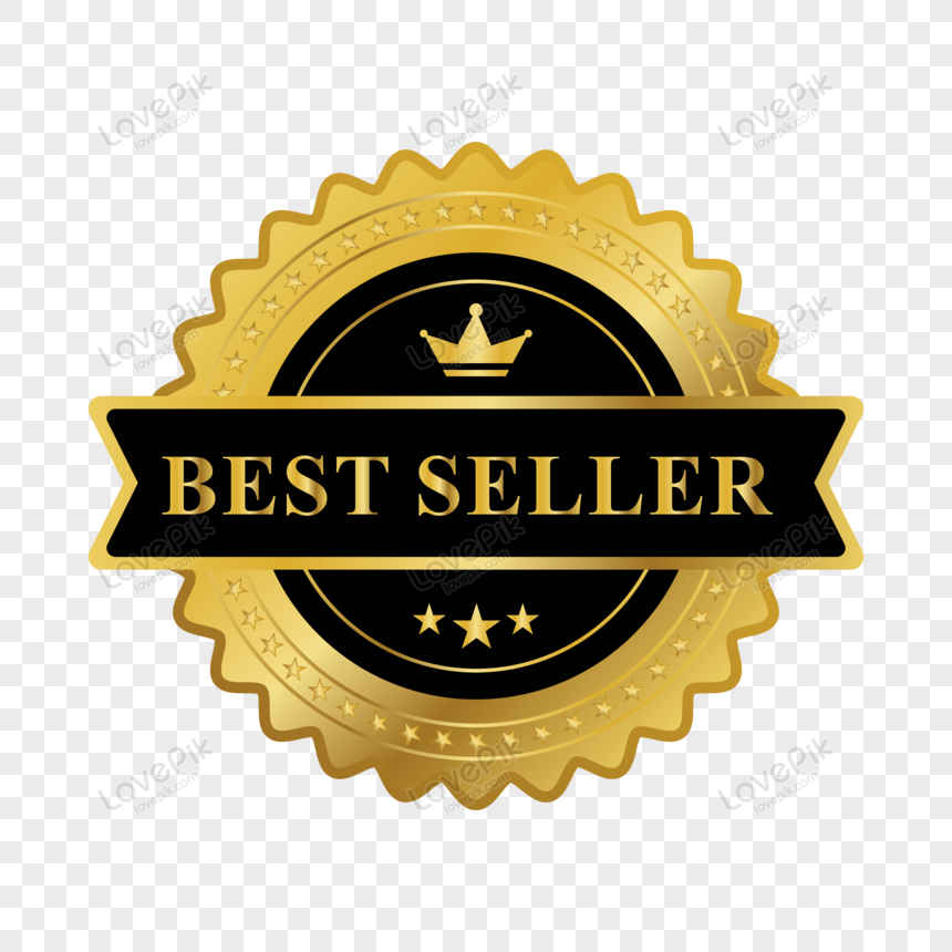Best Seller Gold Sticker Stock Vector