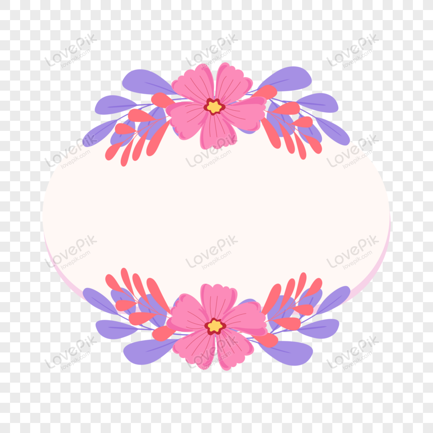 Hand Drawn Frame With Flowers PNG Image And Clipart Image For Free ...